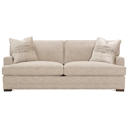 Contemporary 2-Cushion Sofa with Track Arms